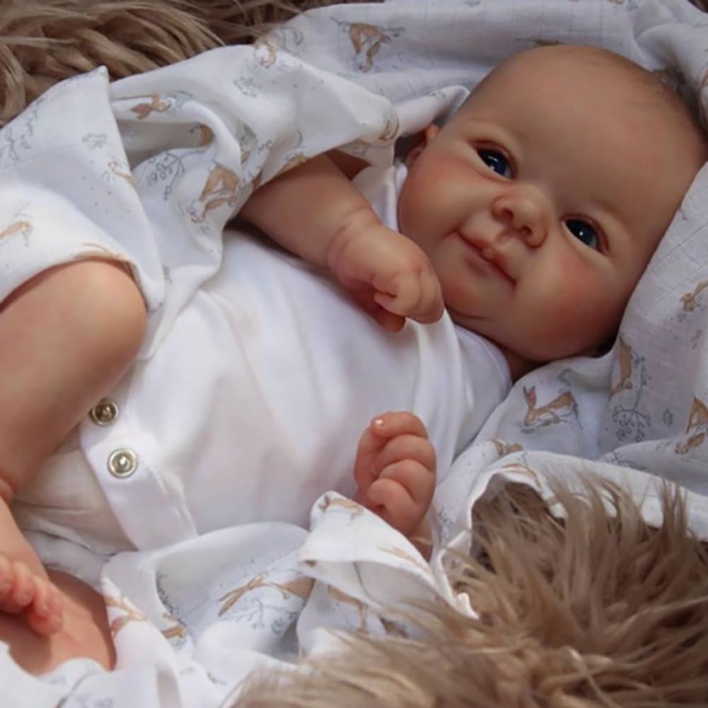 Lonian 19Inch Reborn Baby Dolls,Lifelike Newborn Babies Weighted Body Newborn Toddler Dolls Best Gift for Age 3+ (blue eyes)