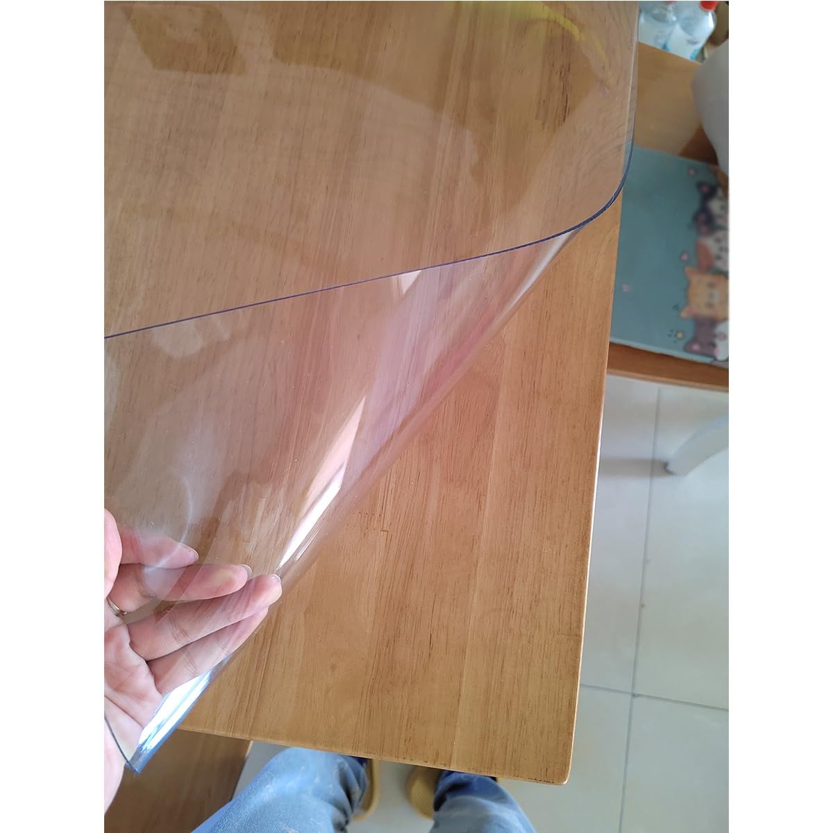 Sous-main Transparent Pour Le Bureau Et L'école Tapis De Dessin Prevención Del Aceite Guindilla Grand Tapis Pour Clavier, Protection Meuble Pour Bureau Et Maison(90x90cm)
