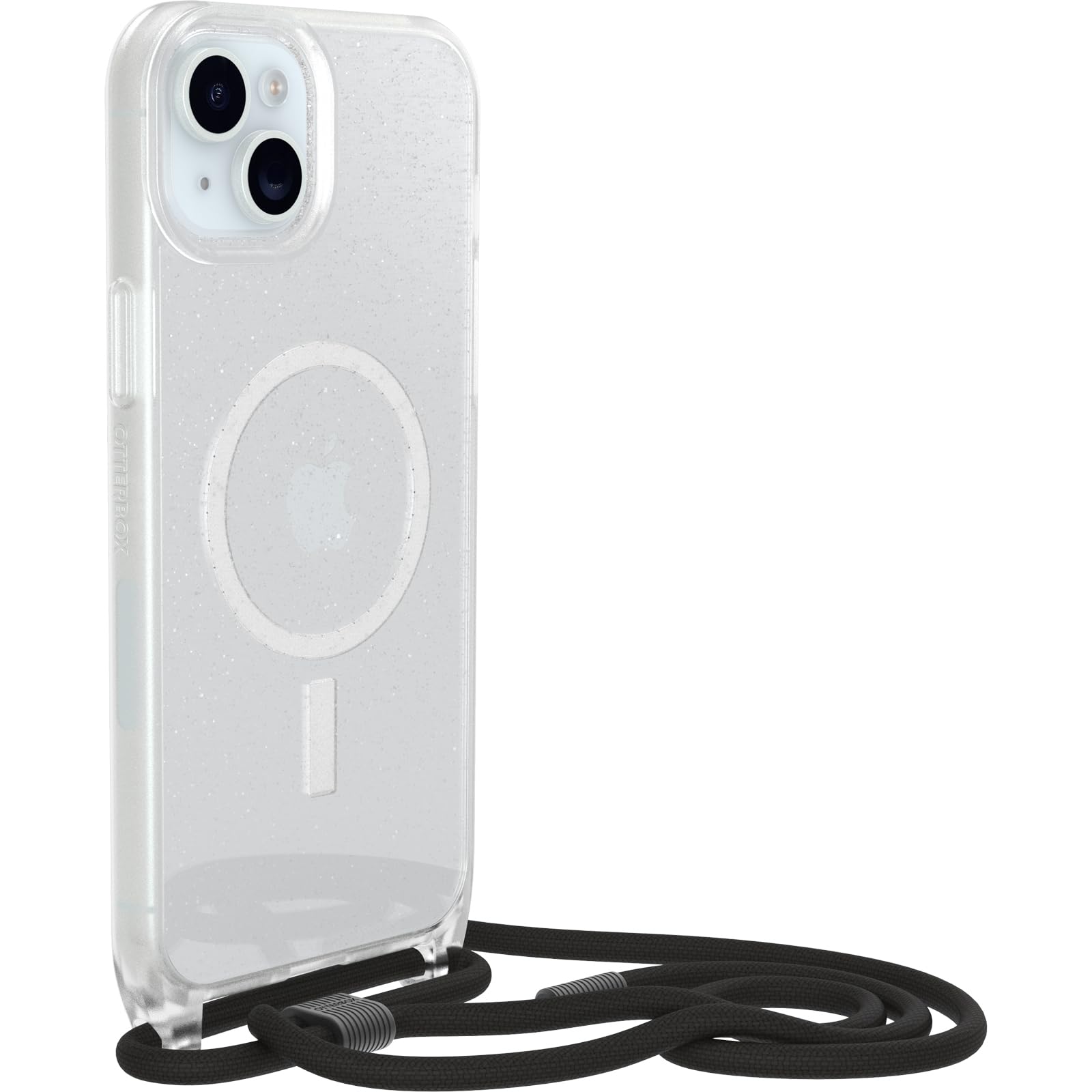 OtterBox Cover React Necklace con MagSafe per iPhone 15 Plus / 14 Plus, Ultra sottile, resistente a shock con cordino a collana, adattabile e intercambiabile, testata a norme MIL STD 810G, Stardust