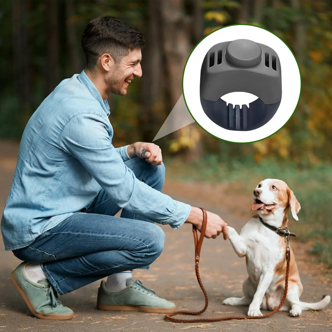 2 Clickers pour Chien avec Anneau de Doigt - Accessoire Pratique pour l'Éducation des Chiens, Chats et Chevaux (19mm/21mm) (Gris)