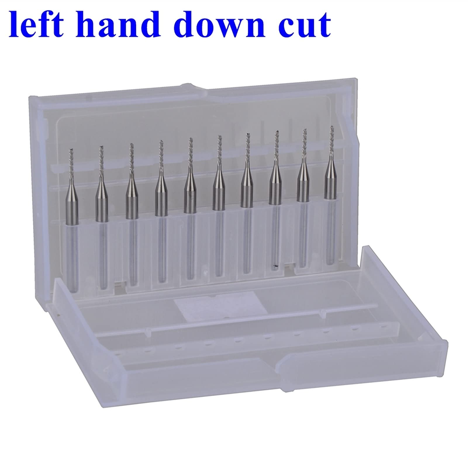 BERWENNY 10Pcs 3.175/1.0/7.0mm Left-Hand Down Cut End Mills Corn Teeth Bit Milling Cutter