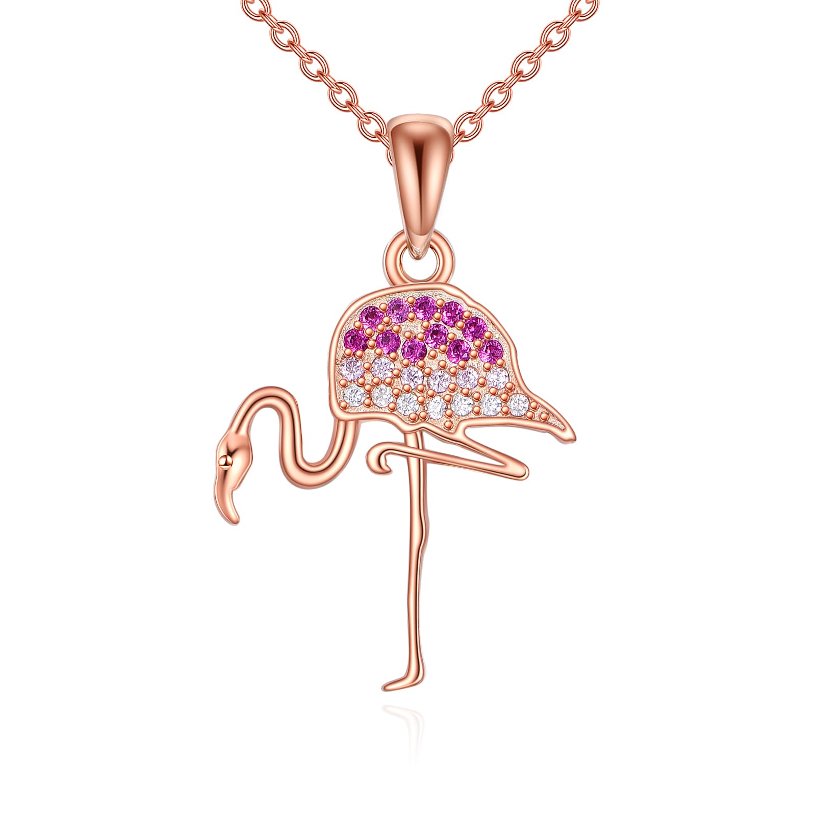 flamingo♡ KZX Flamingo Necklace S925 Sterling Silver Flamingo Pendant