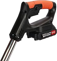 Vista 4 de Cortacésped eléctrico inalámbrico, recargable de 21 V, 2000 mAh, 3 en 1, mango en forma de D, verde/negro, eléctrico, para caminar detrás