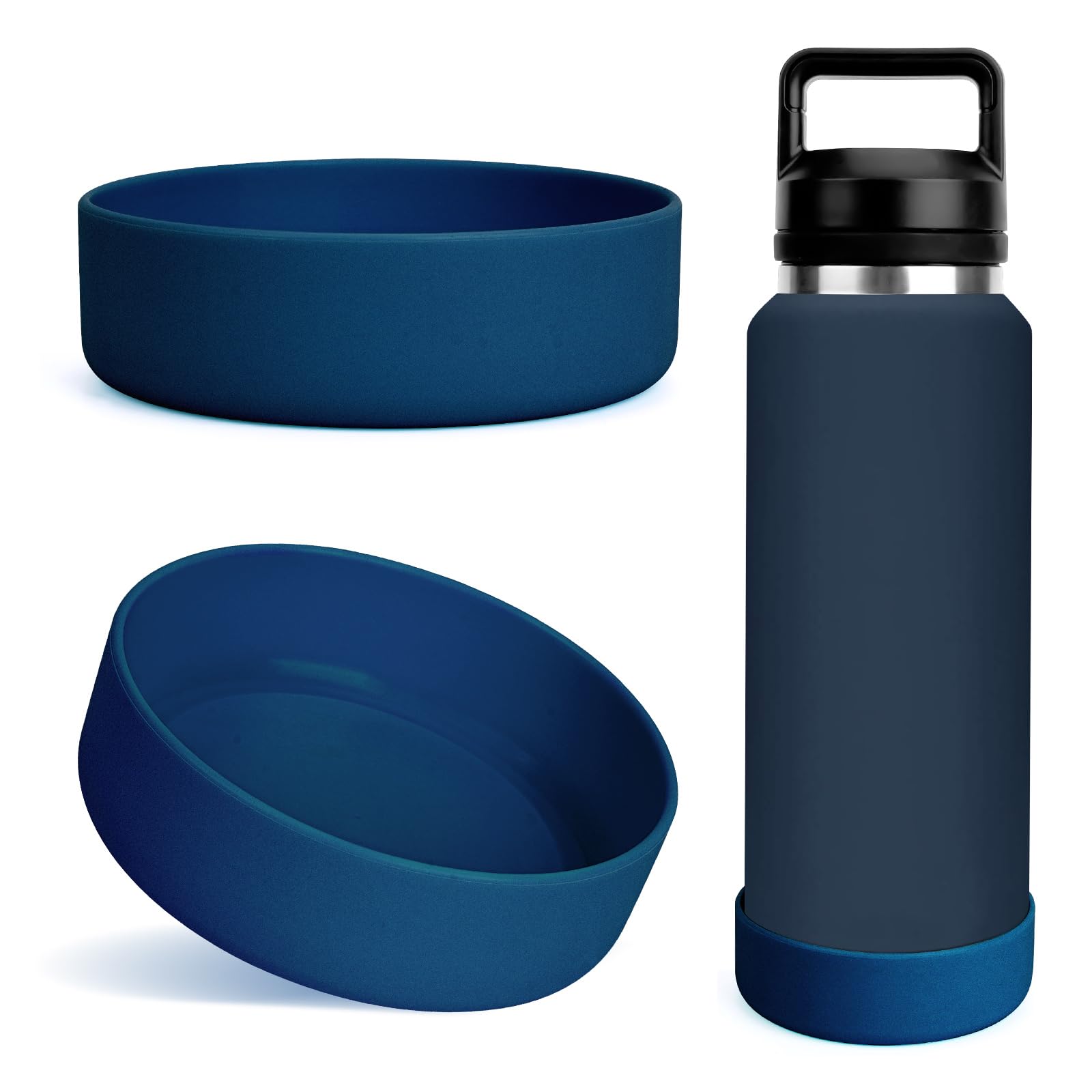 Linkidea Water Bottle Boot Compatible with YETI Rambler Bottle 26oz, Yonder 34oz, Silicone Anti-Slip Water Bottle Bottom Sleeve Cover Protector,