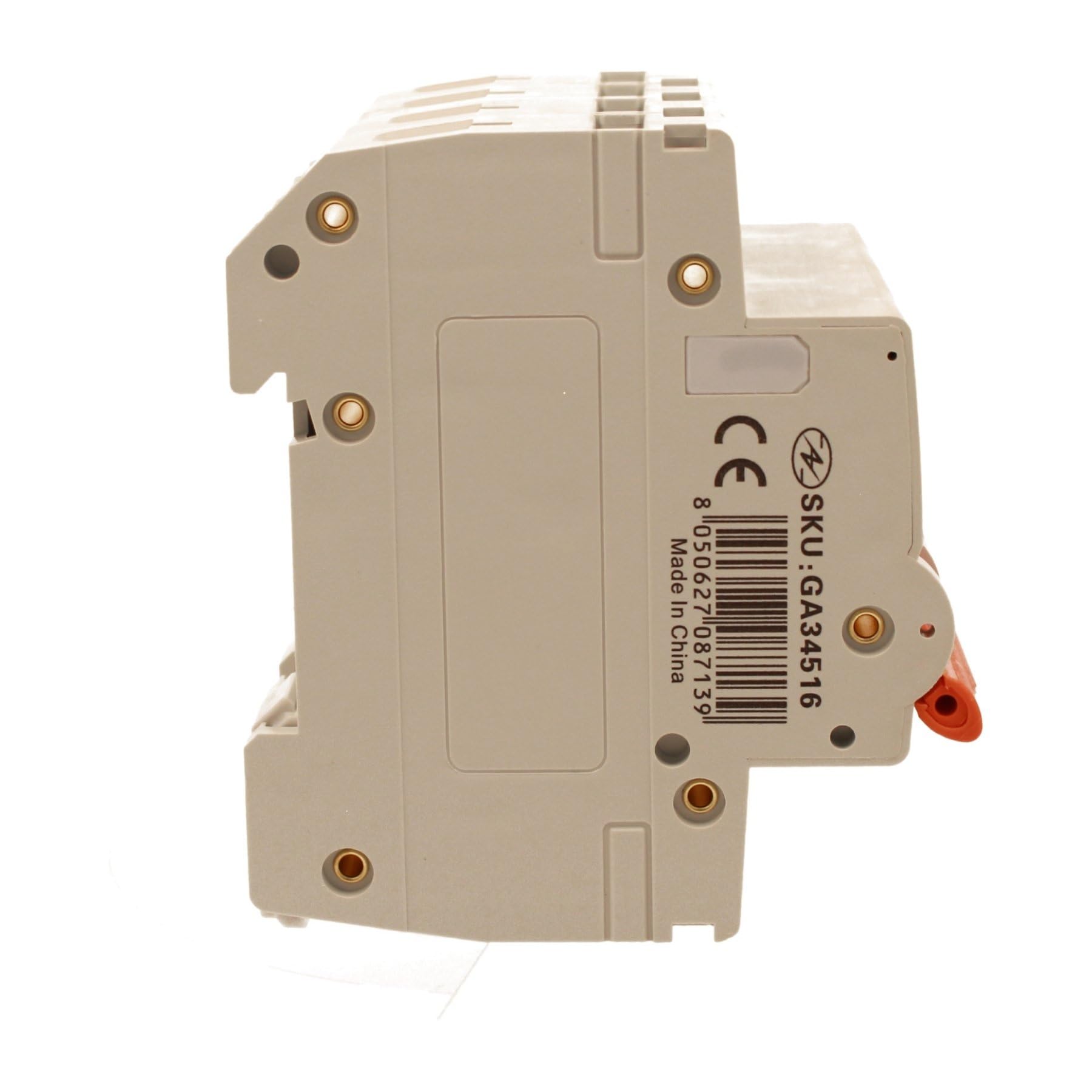 Interruptor magnetotérmico trifásico 4P 16 A C16, curva C 10 kA, 4 módulos DIN 380 V AC, certificado IEC60898-1, serie PB8H