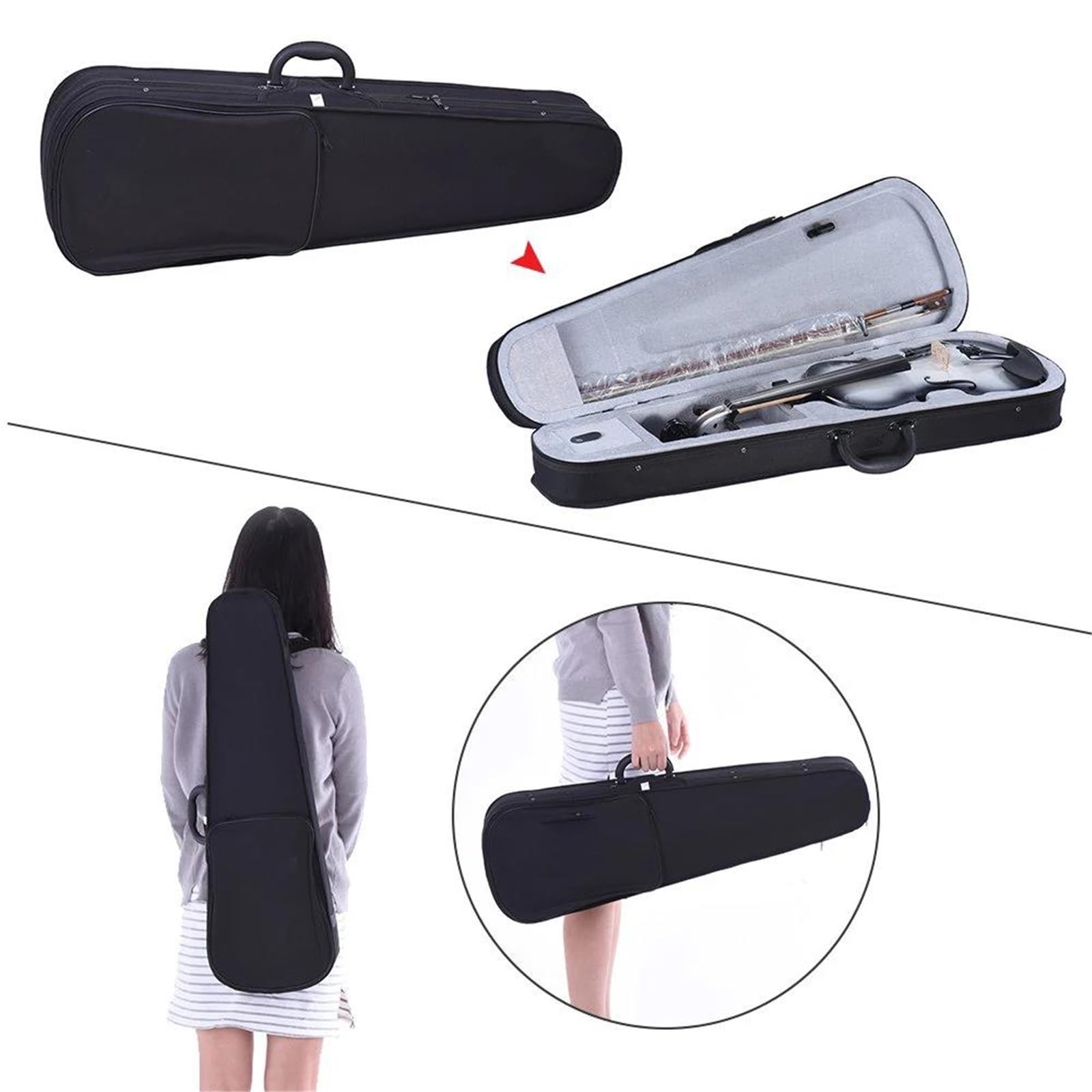 Violin Set 1/4 Größe Akustische Violine Geige Ahornholzplatte & Rückseite Akustische Geige Mit Koffer Brücke Saitenhalter Brasilholz Bogen KIT
