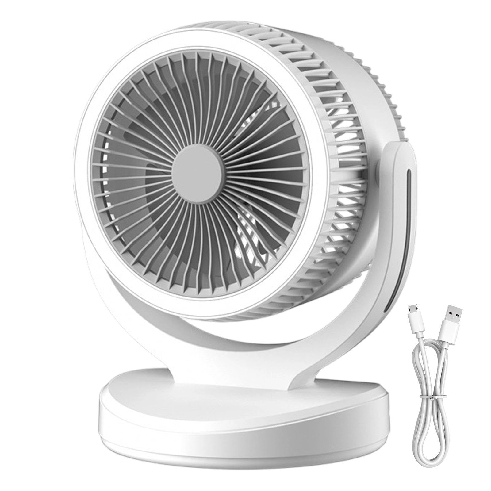 Ventilatori da tavolo per la camera da Portatile 2400mAh Ricaricabile 3 | Ventilatore Raffrescante Desktop Per Interni, Studio, Camera, Soggiorno, Dormitorio E Ufficio