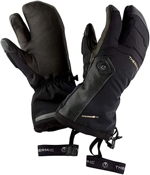 Therm-IC Mens Power Heated Durable Waterproof Breathable Outdoor Winter Sports Lobster Gloves 3+1 with Primaloft Technology