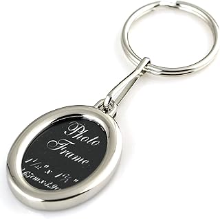 maycomÂ® Photo Frame Keychain Polished Chrome Metal Rectangle Shaped Frames Keyring Key Chain Ring Keyfob 85427