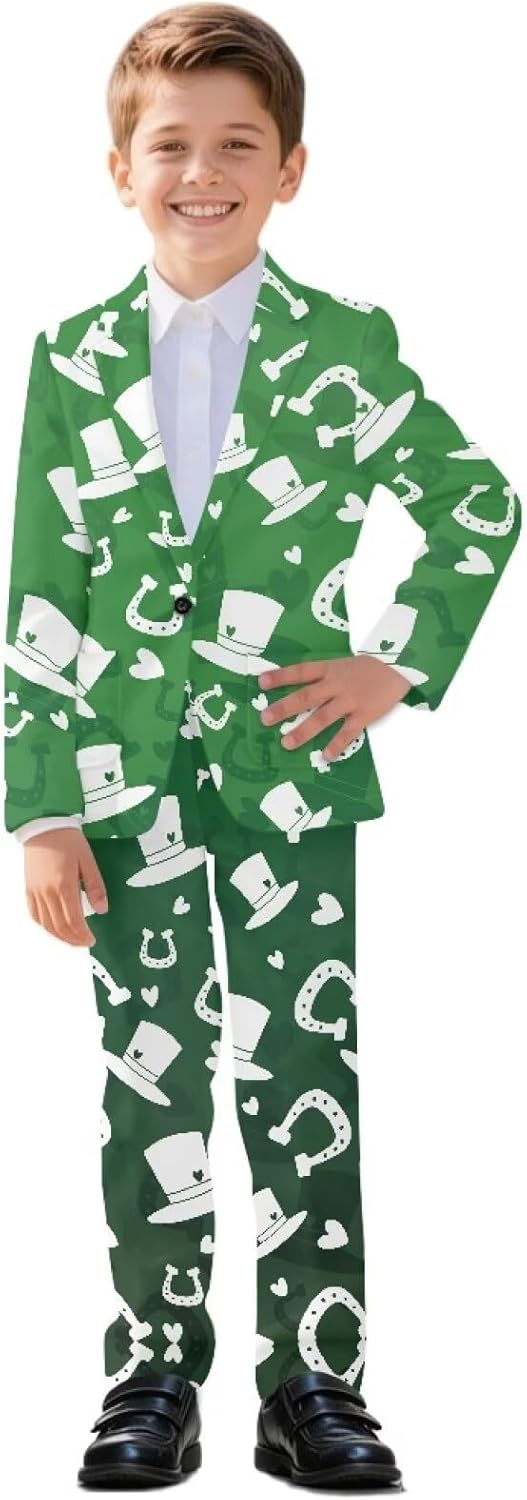 2Pcs Suit Set for Boys Kids Tuxedo Suits for Boys 6-12 Years