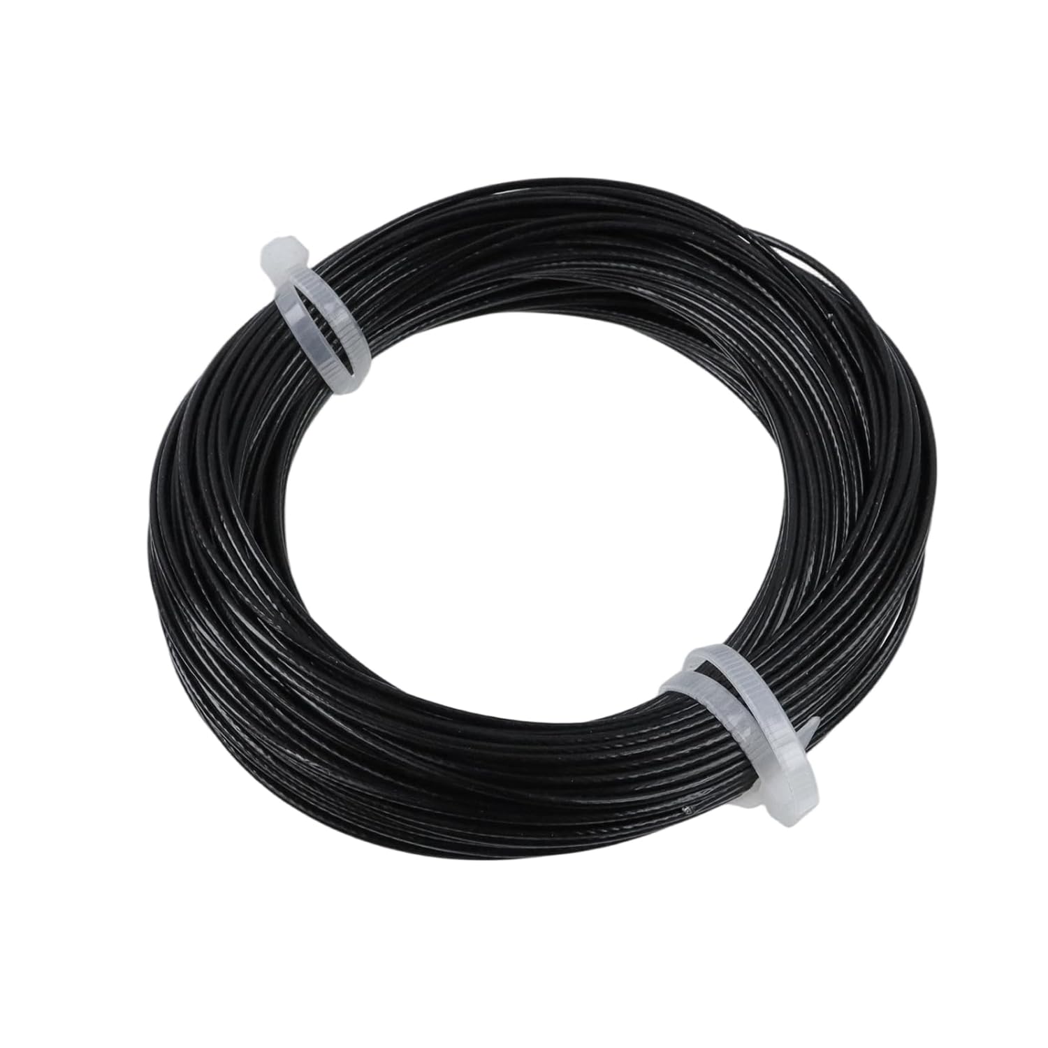 1/16 Inch Vinyl Coated Black Wire Rope, 98.4FT 304 Stainless Steel Outdoor Cable for String Light Hanging Plants Lanterns DIY Projects, with 15Pcs Cable Thimbles & 30Pcs Crimping Loop Sleeve