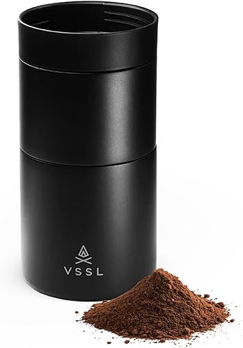 VSSL - Juego de café Nest Pour Over  Cafetera para acampar  Viaje todo en uno para verter  Gotero transportable, taza de viaje de acero inoxidable