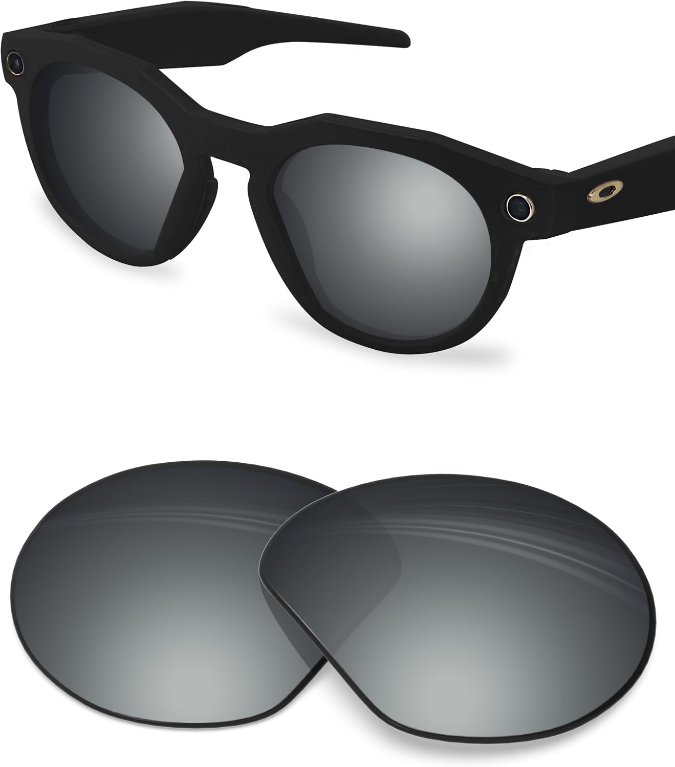 BLAZERBUCK Anti-salt Polarized Replacement Lens for Oakley Meta HSTN OW8002-51mm Smart Glass, Optimal Tint & Clear Vision