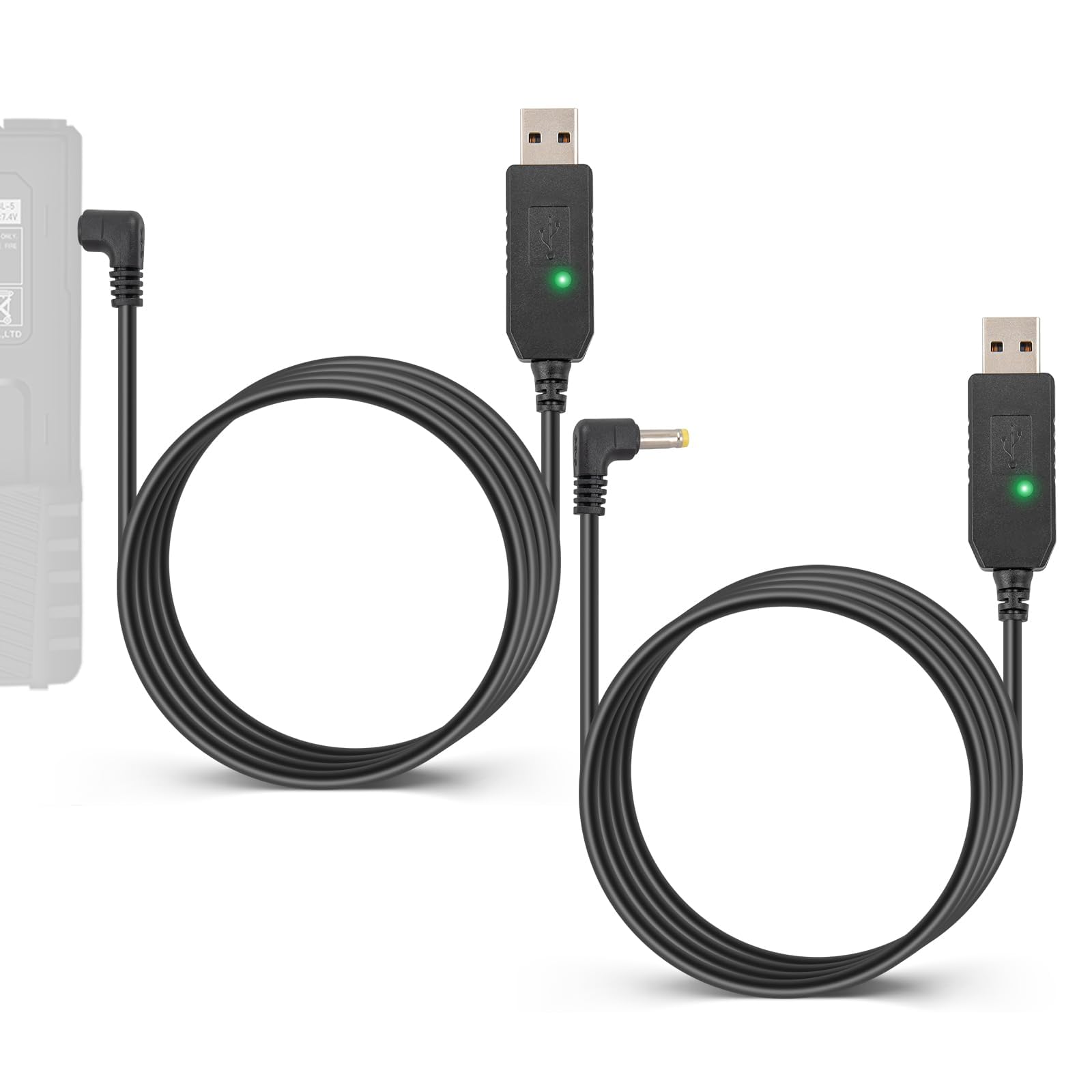 Anina 2PCS USB Car Charger Cable for Baofeng Battery UV-5R UV-82 UV-S9/9S DC 5V to 8.4V USB Power Cord Compatible with BTECH BL-5L BF BL-5L BL-8 3800mAh Batteries for Two Way Radios