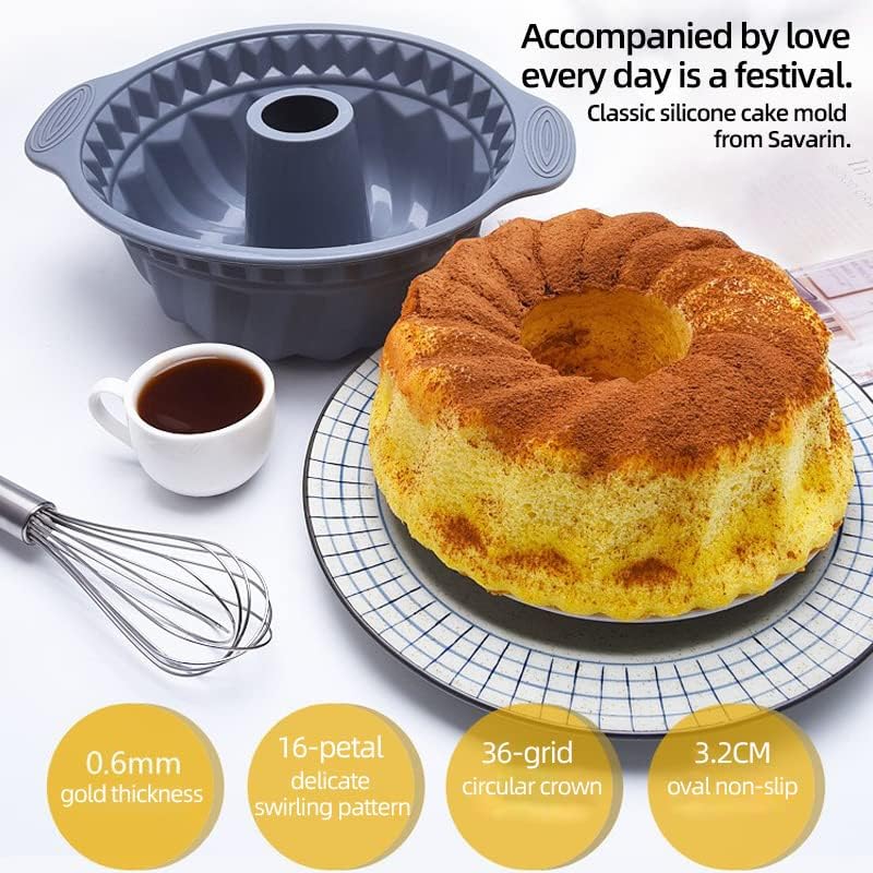 Miniatura 9 de QDCFY Molde de silicona para tartas de 10 pulgadas, multiusos, fácil de desmoldar, resistente al calor y al frío