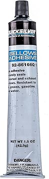 Quicksilver 86166Q1 Bellows Adhesive Resistant to Oil, Grease, Gasoline and Water 1.5 oz Tube