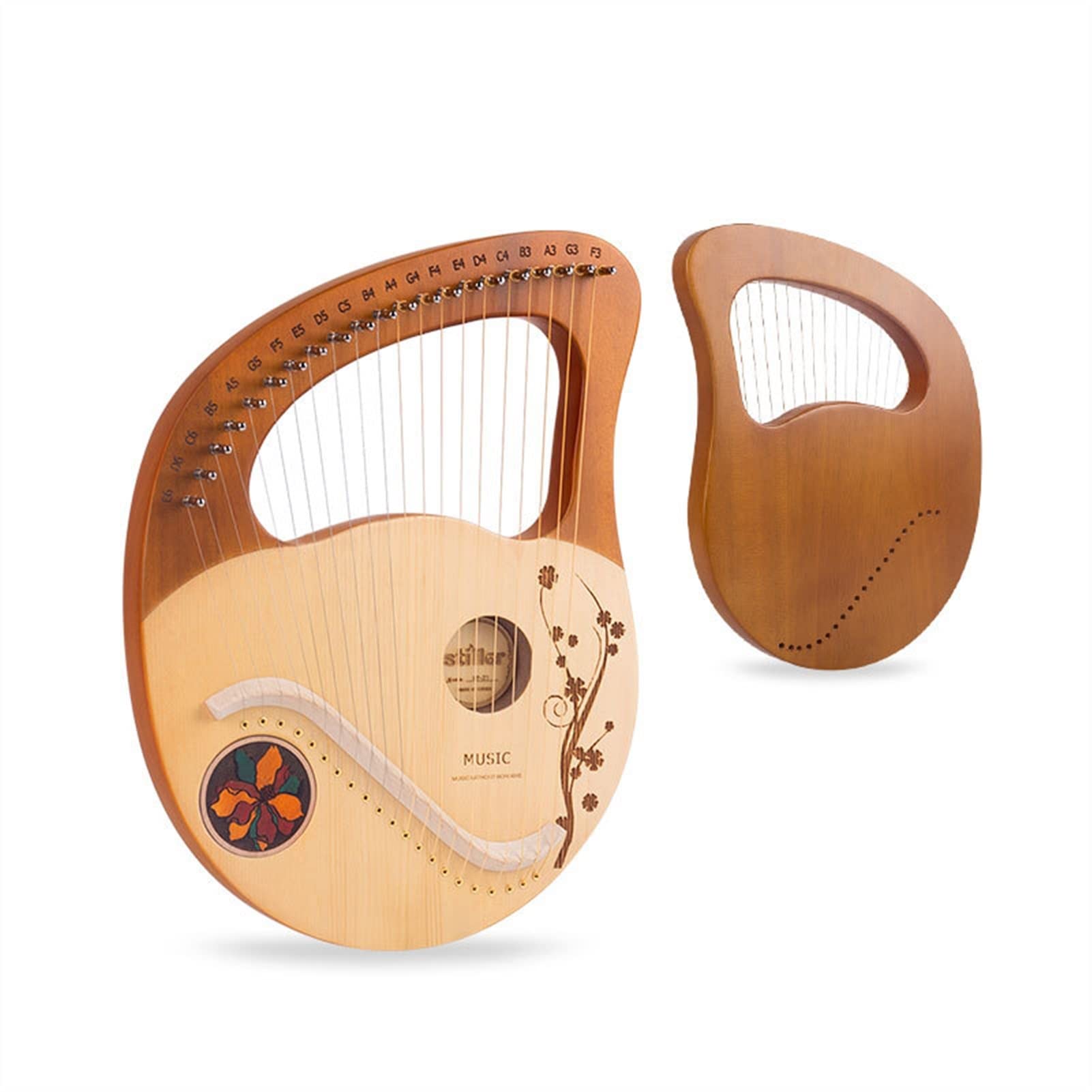 Arpa portatile, arpa lira, mogano, 21 corde in metallo, pianoforte portatile in legno massello, strumento classico per amanti della musica, principianti, bambini, adulti