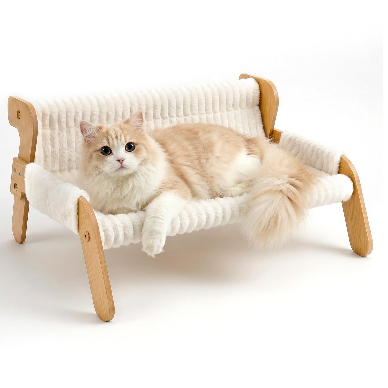 Dumenix Cat Couch Bed, Pet Sofa for Indoor Cats Wooden Indoor Elevated Cat Beds with Removable Mattress Cover, Cats Raised Kitty Lounge Chair Suitable for Suitable for Kitty, Puppy or Small Animal