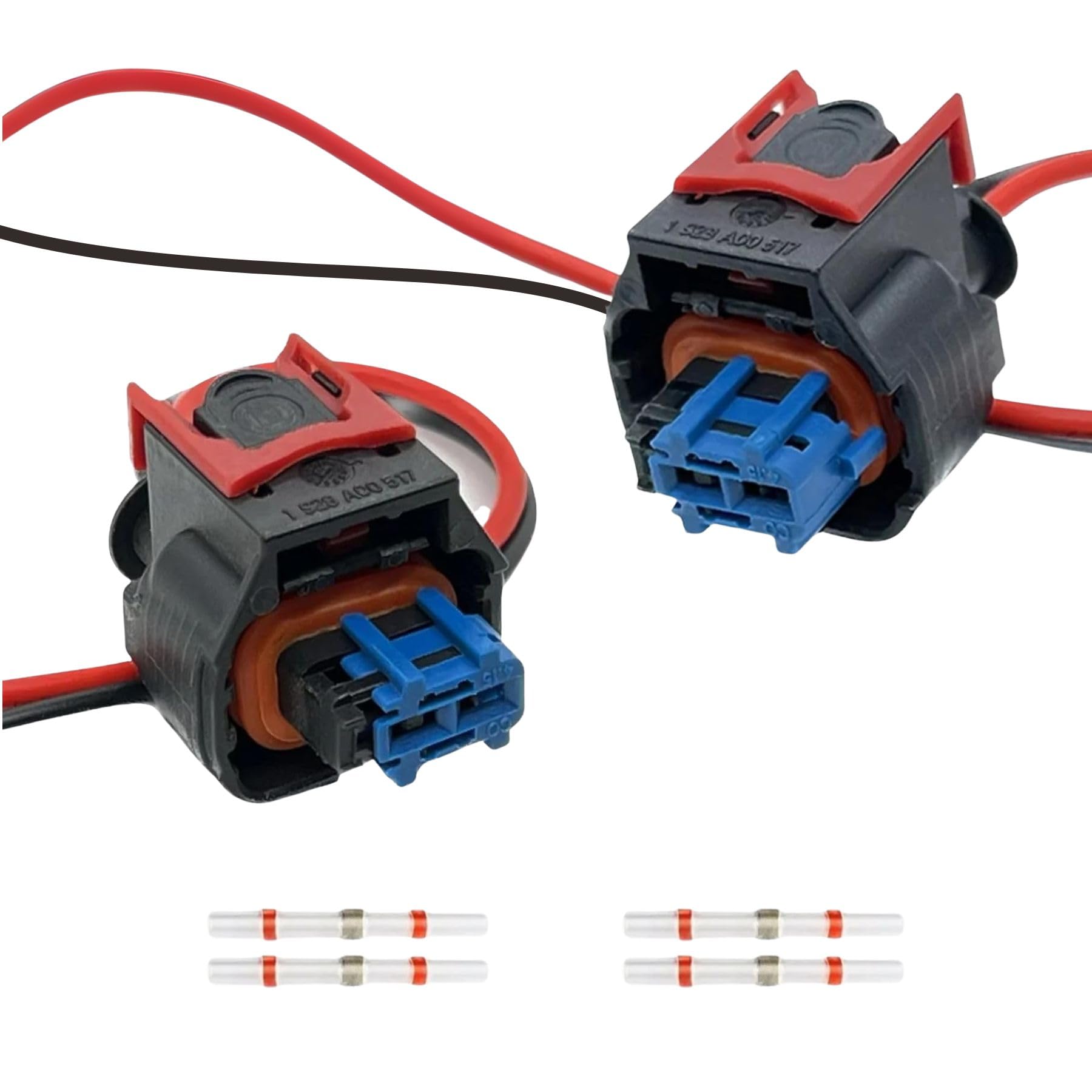 2pcs Adblue Injector Connector for Land Rover Freelander 2 Discovery Sport Evoque with 4pcs Heat Shrink Solder Seal Butt Splice Connectors