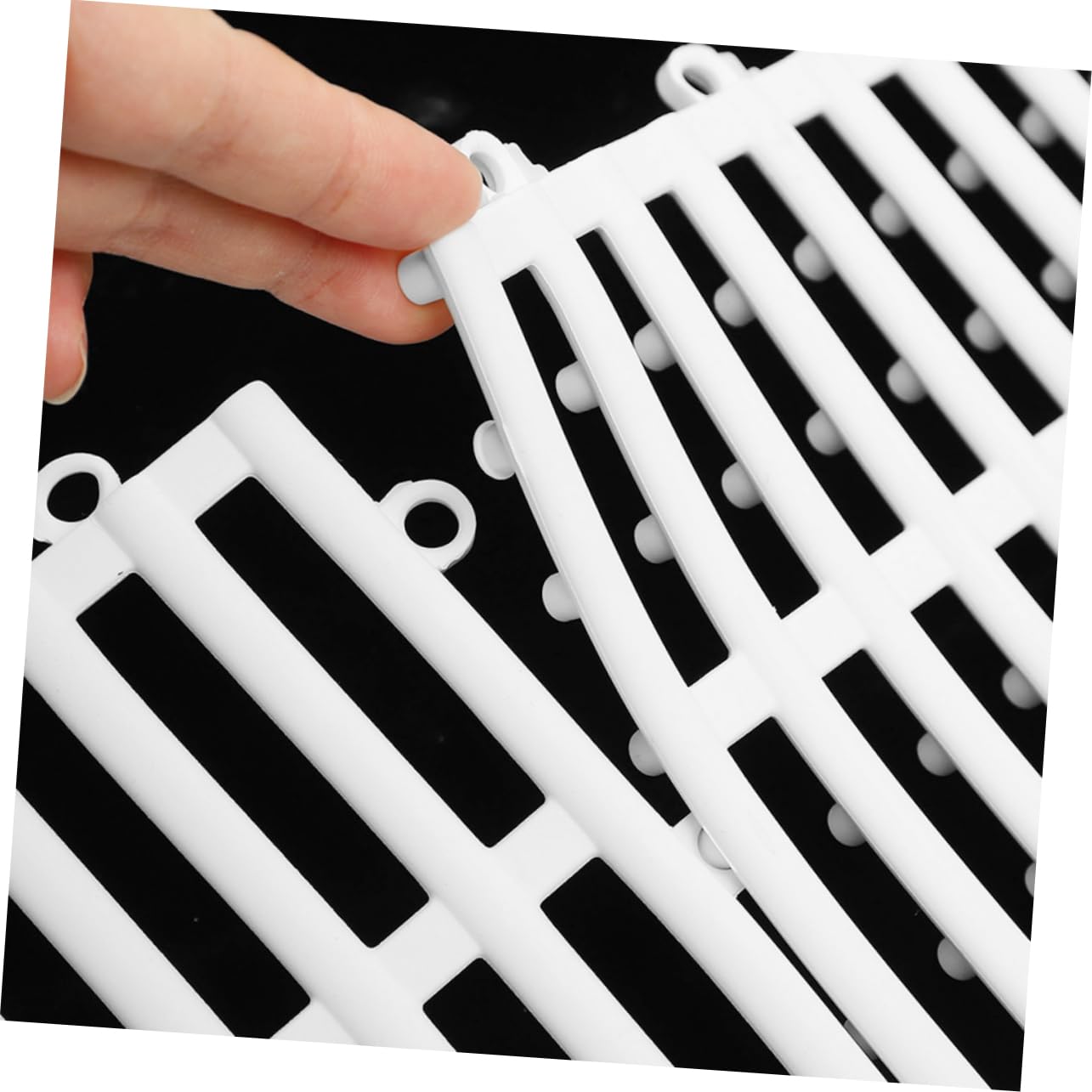 Tappetino Antiscivolo per Bagno in Tpe Bianco 4 Pezzi Quadrato
