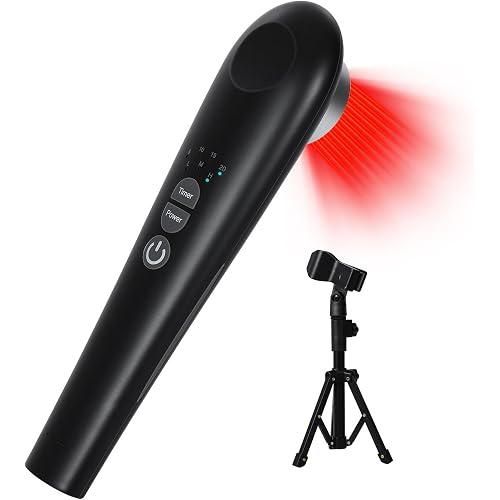 Cold Laser Therapy Device for Pain Relief, Infrared Red Light Therapy Devices for Knee, Neck, Joint and Muscle with 808nm & 650nm, 3 Power Mode/ 4 Timer, Handheld, Black