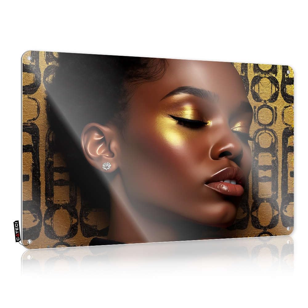 IBWNBBUSN Metal Tin Signs Funny Golden Patterns Adorn The Background. Tin Sign Cave Man Bar Funny Metal Signs Decor(20X30CM)