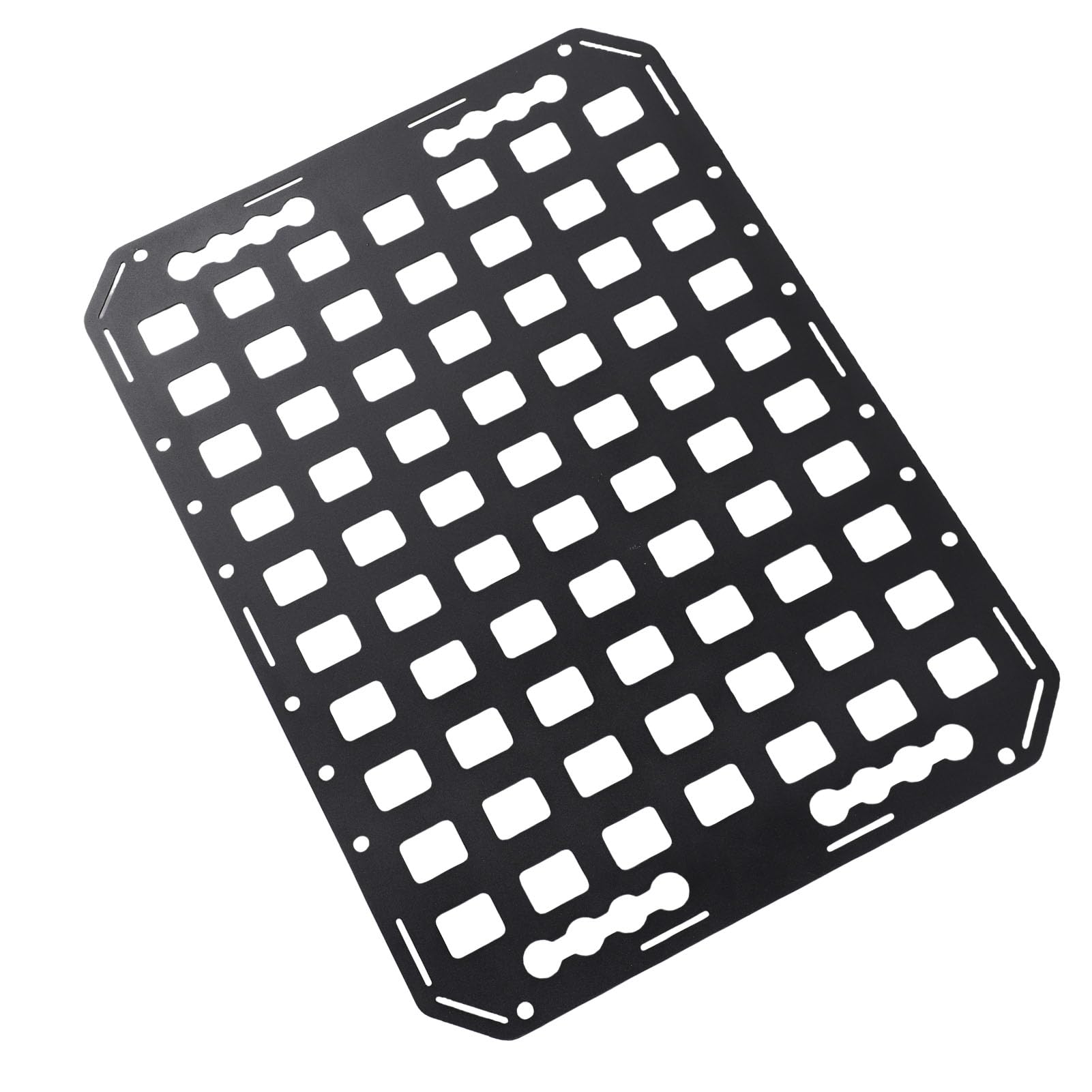 Keenso Panel Molle do Bagażnika Ciężarówki, Aluminiowy Panel do Przechowywania Narzędzi z Mocowaniem na Szynie L, z Solidnym Systemem Blokowania Samochodów Osobowych, SUV-ów,