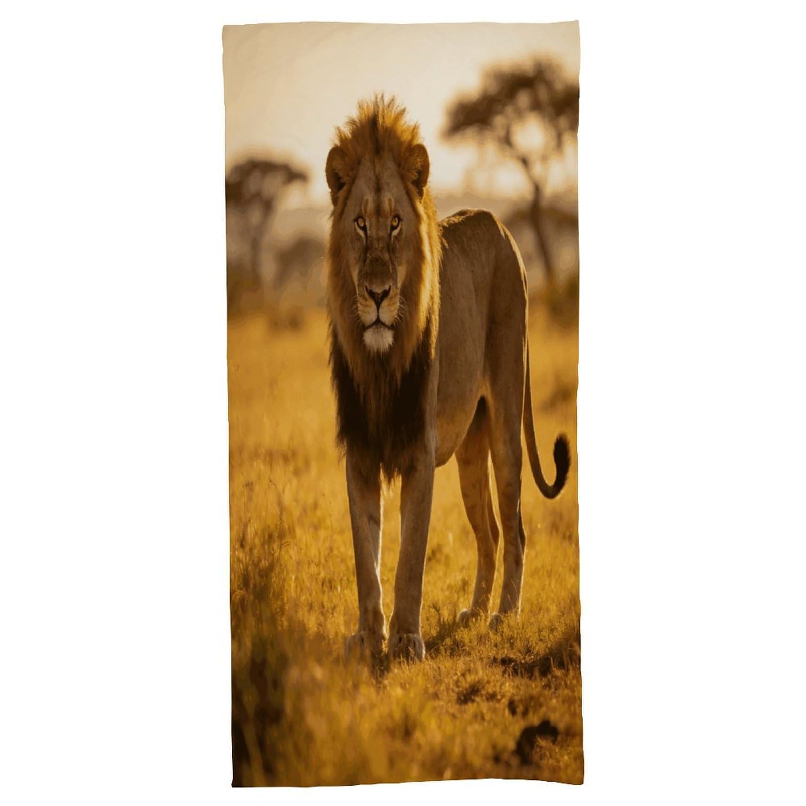 Fodpand Style Wild Lion Of The Wilderness Bath Towel, Highly Absorbent & Quick Drying Beach Towel, Compact & Lightweight Pool Towel For Bathroom, Beach, Pool, Gym, Spa, And Hotel Use