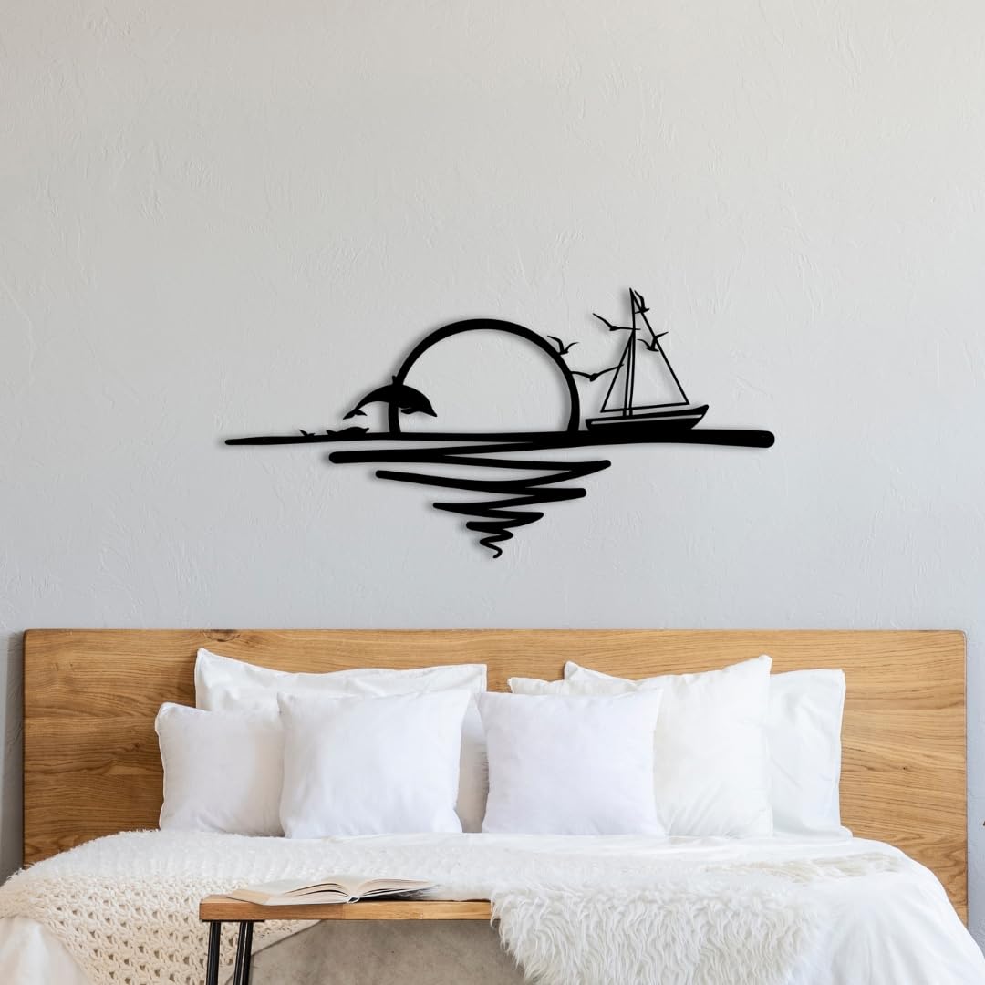 Your Home Rulez Sunrise Room Decor - Home Decor - Garden Ornaments - Bedroom Decor - Decorative Home Accessories - Garden Decorations - Living Room Accessories - Wall Decor - Metal Wall Art - (90X44 Cm)