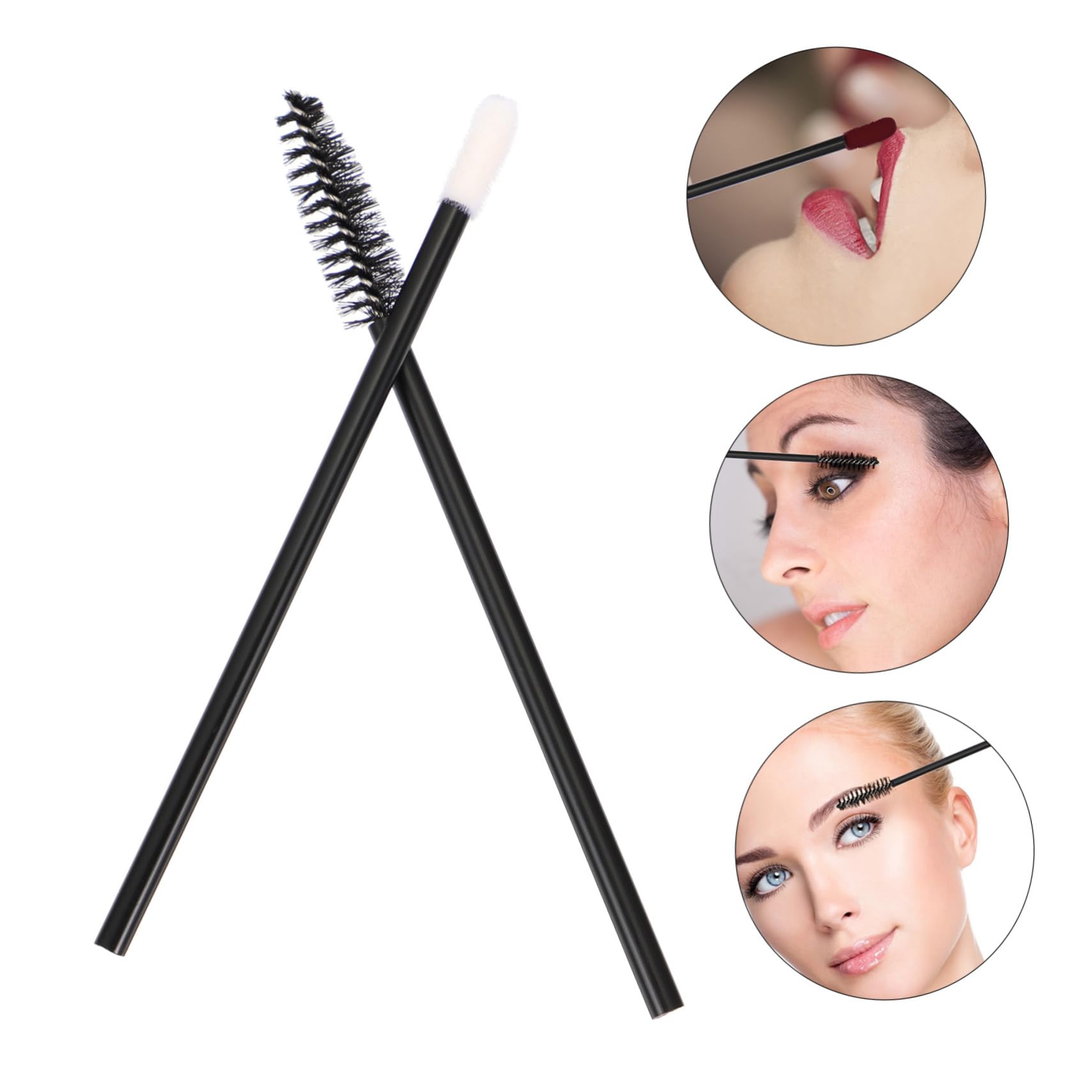VICASKY Mascara Wands Tube Lipstick Applicator 100pcs Disposable Makeup Tool Eyelash Brush Comb Eyebrow Makeup Easy to Use