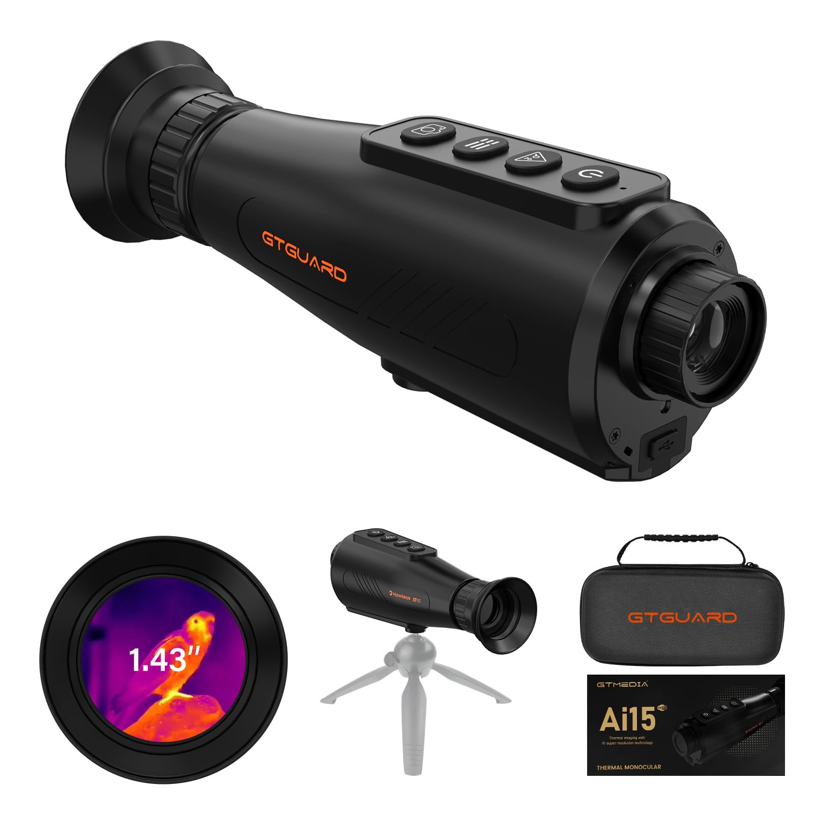 Amazon.com: GTGUARD AI15 Thermal Monocular 384x288 (50Hz) HD Night