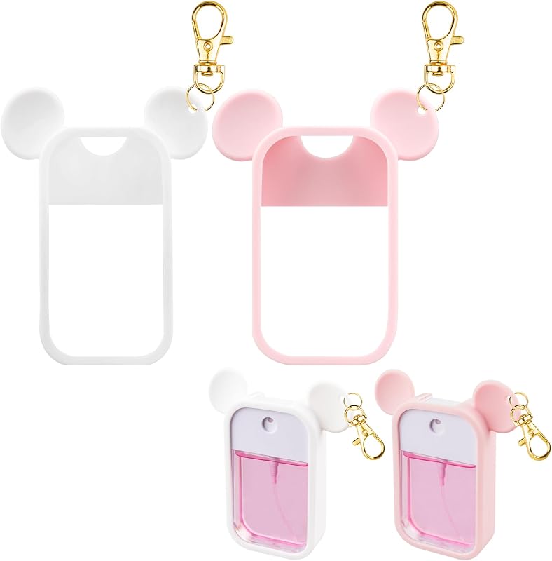 Estojo de silicone TERPINK compatível com spray Touchland, rosa e branco, pacote com 2