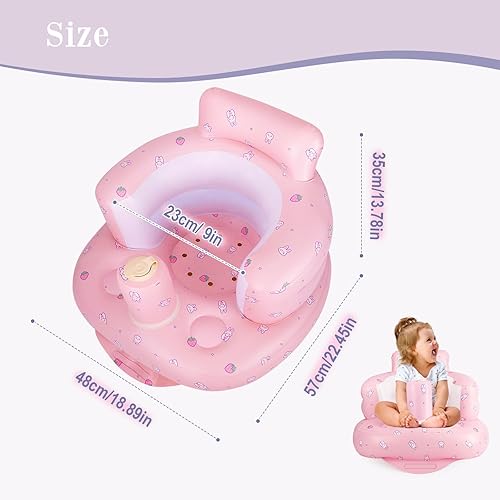 Miniatura 110 de Silla de bebé inflable, asiento de bebé inflable para bebés de 3 meses en adelante, silla inflable de verano con bomba de aire integrada, asiento