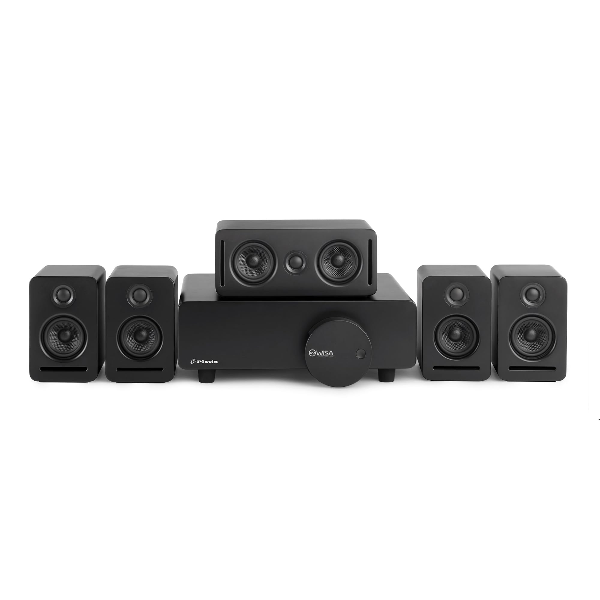 Système audio 5.1 sans fil avec Dolby Atmos – Système audio home cinéma Monaco, système de son surround WiSA, accordé THX, audio 24 bits, pour TV et Xbox, noir