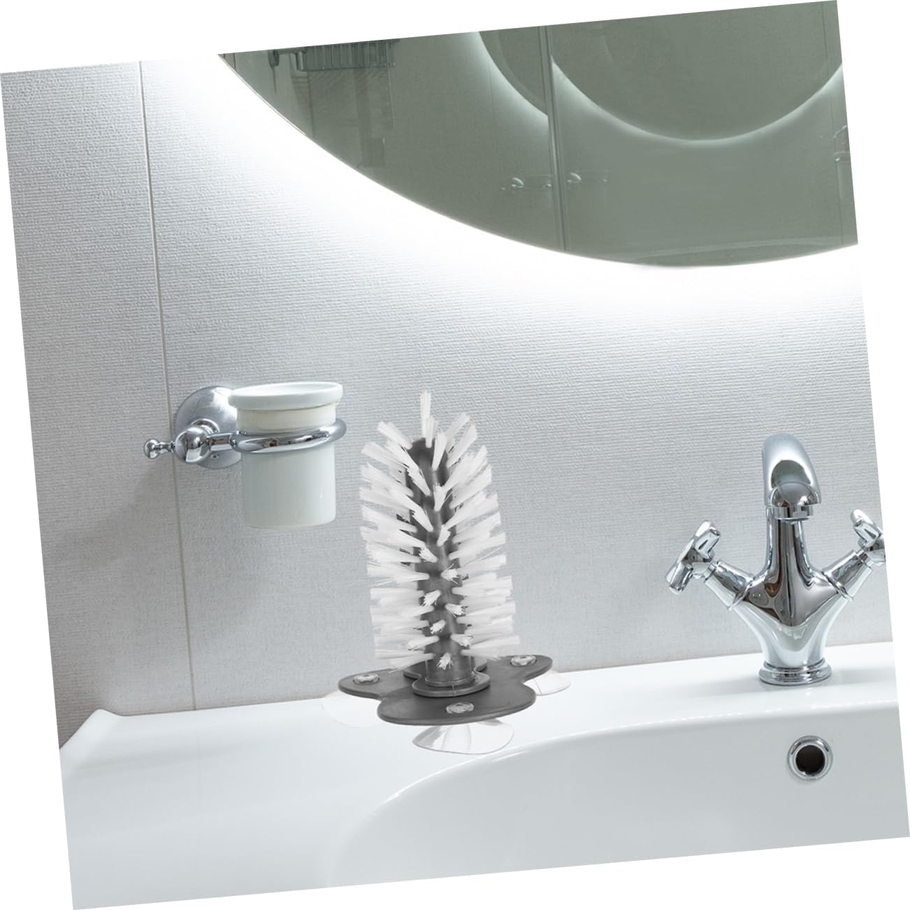 2pcs Water Bottle Brush Glass Cup Washer Suction Base Easy Cleaning for Kitchen Dishwasher Safe Rotation Odor