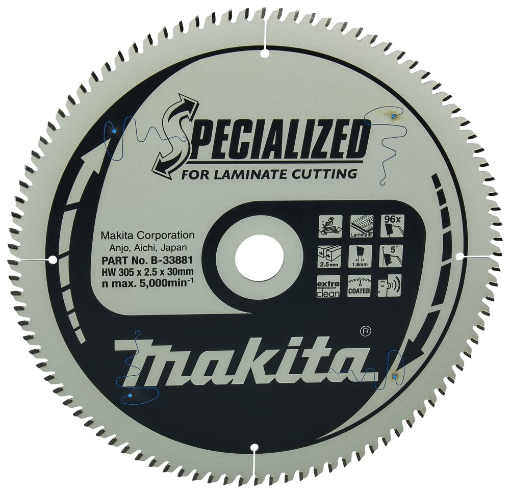 Makita B-33881 Specialized Blade for Laminate and Wood Cutting 305x30x96T, Multi-coloured