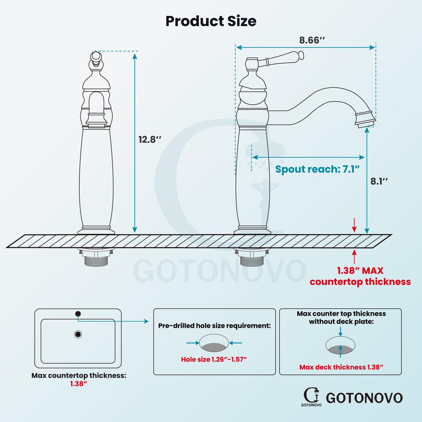 gotonovo RV Vessel Bathroom Faucets for Sink One Hole Single Hole Single Handle Solid Brass Brushed Nickel Farmhouse Modern Lavatory Vanity Mixer Bar Tap with No Overflow Hole Metal Pop Up Drain