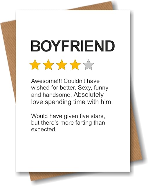 Funny Card for Boyfriend - Product Star Rating Review