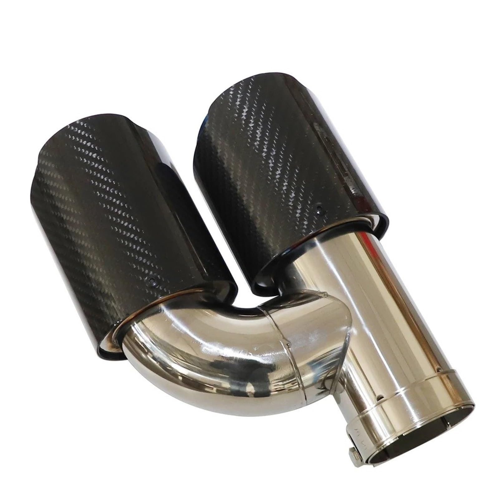 Terminale Scarico Auto Punta Silenziatore Per Auto A Forma H Silenziatori Per Tubi Scarico A Doppia Uscita Decorazione Per Ugelli Lucida Blu Inossidabile Universale Punta Silenziatore