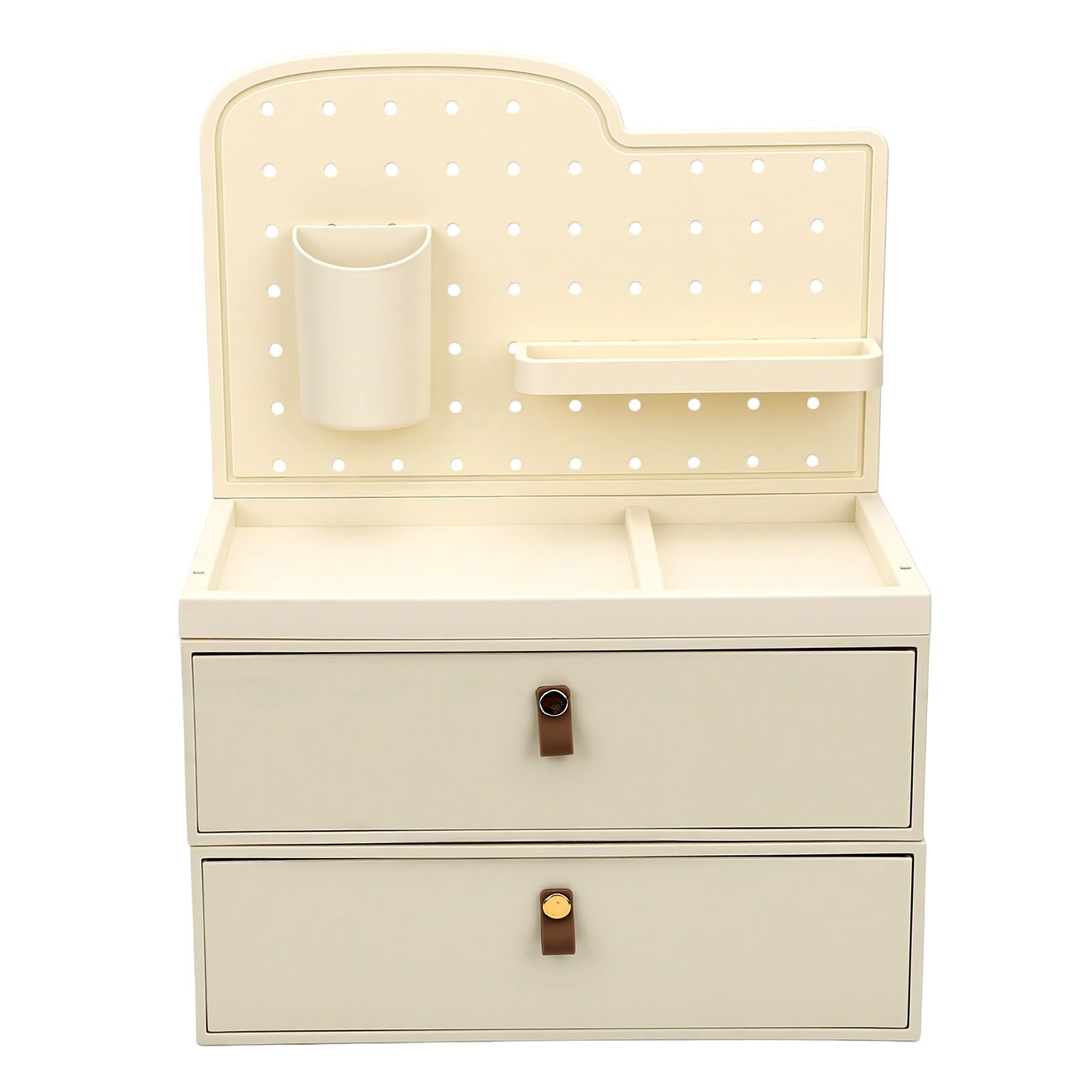 Generic Organizer na Przybory do Makijażu z Szufladami Pegboard Praktyczny Pojemnik na Kosmetyki do Przebieralni, Dwuwarstwowy, Trwały ABS + PP