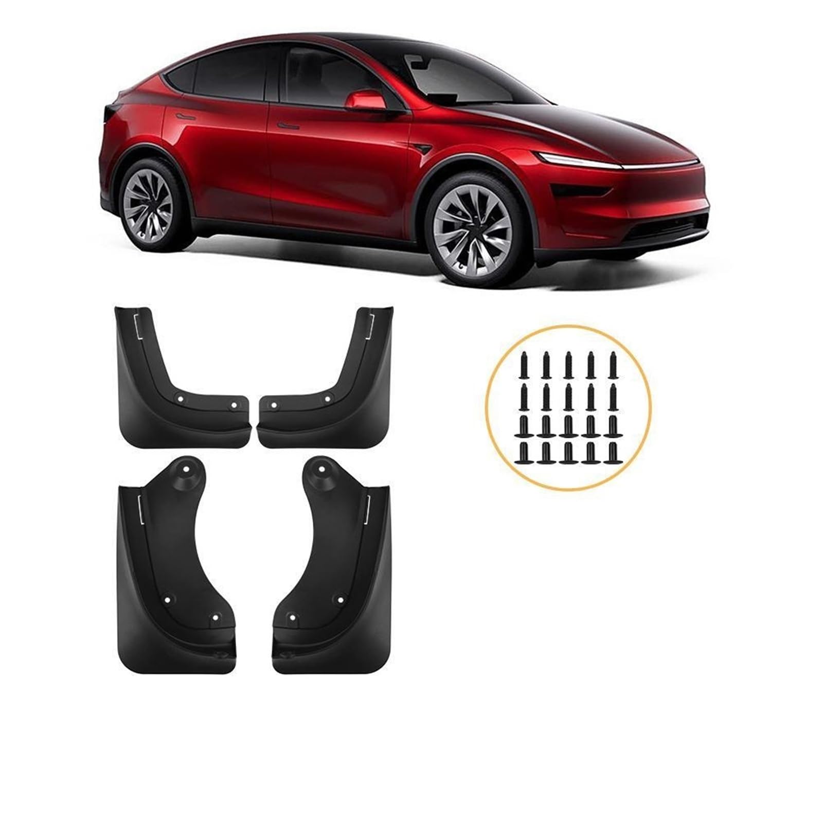 przednie tylne błotniki Pasuje do Tesla Model Y Juniper 2025 elastyczne błotniki przeciwśniegowe przeciw rozpryskom piasku przednie tylne błotniki zestaw 4 sztuk