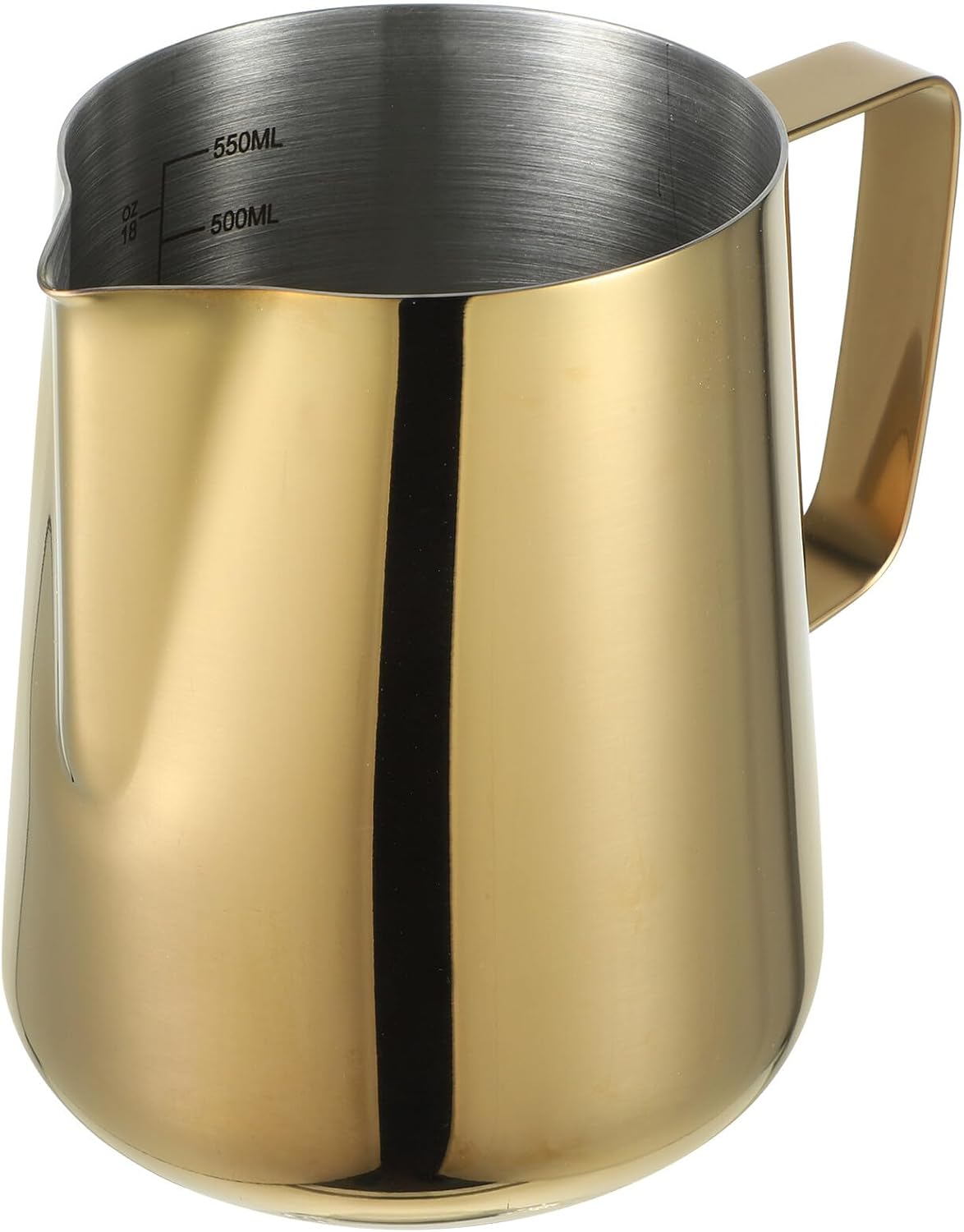 Stainless Steel Milk Frothing Pitcher Food-grade Milk Steamer Jug with Laser Measurement Scale for Espresso Latte Art Coffee Bar Home Use