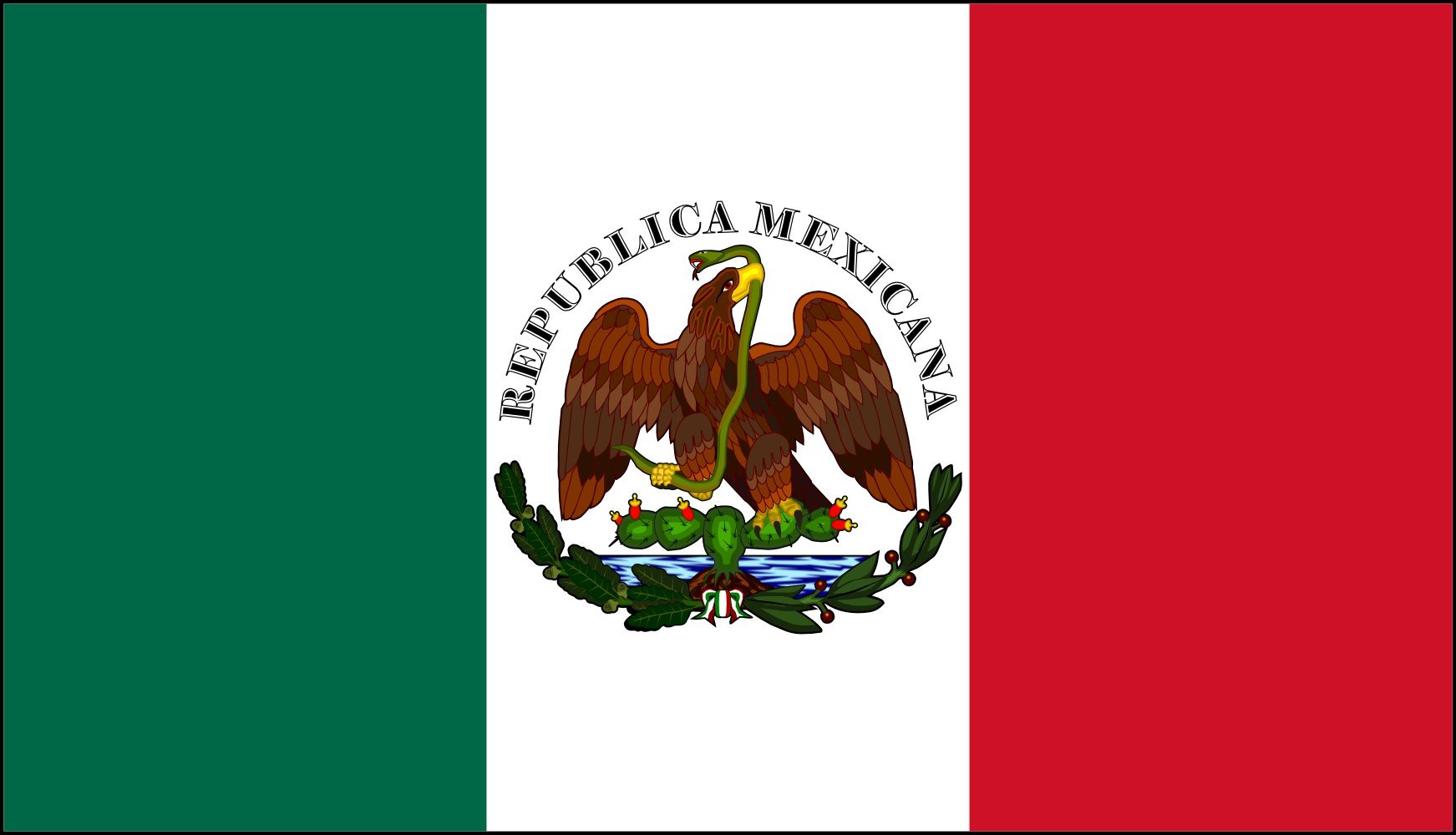 Drapeau Large Republia Restaurada Mexico de 1846 à 1879