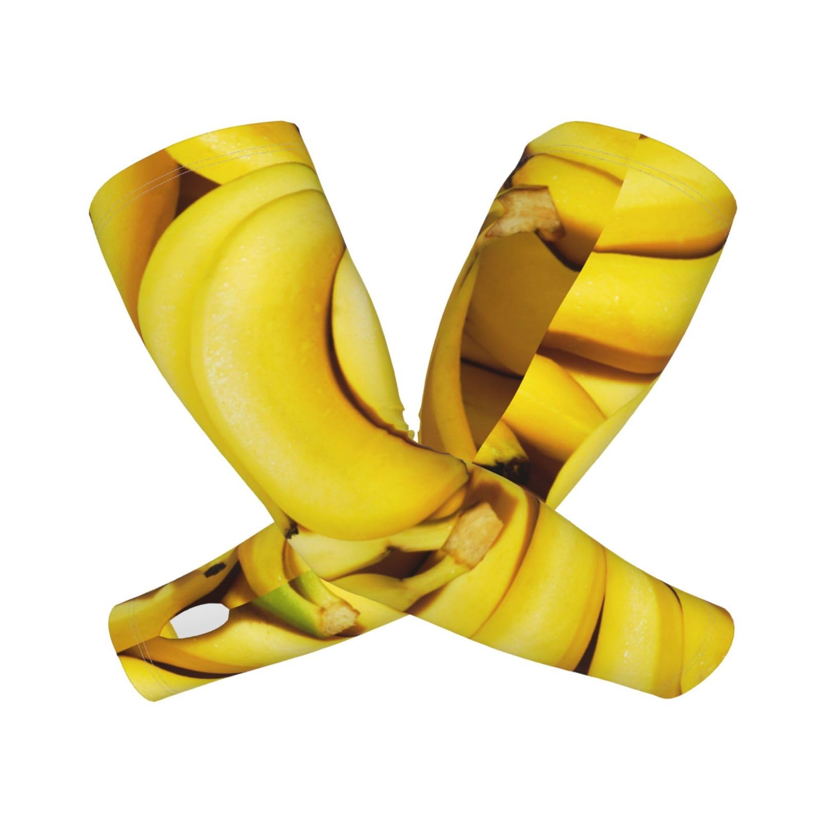 Xsovgoi Uv Protection Cooling Arm Sleeves (Fruits Bana Na Pattern Printed) Outdoors Sports Compression Arm Sleeves For Men & Women