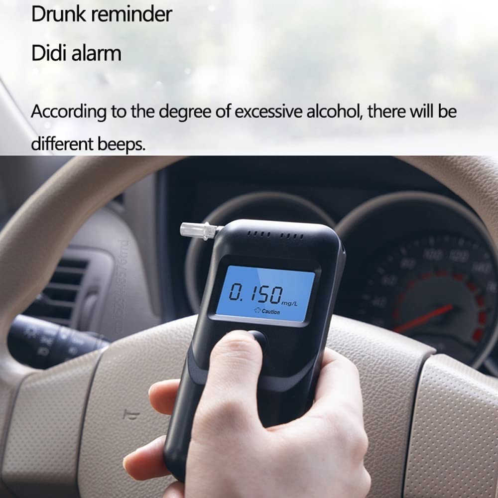 Tester alkoholu, alkomat Przenośny tester alkoholu w wydychanym powietrzu z 5 ustnikami, czujnikiem półprzewodnikowym Wyświetlacz LED Szybka reakcja do użytku osobistego i profesjonalnego