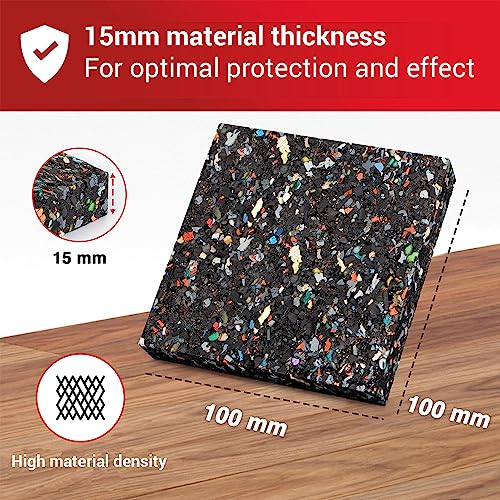 LouMaxx anti vibration mat – Set of 4-10cm x 10cm - rubber mat – 1,5 cm Thick and Non-Slip anti-vibration pads, Made in Germany - Suitable for Washing Machines, Dryers, and Other Devices - Image 4