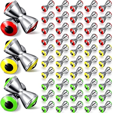 50 Pieces Fly Tying, Fly Tying Eyes Fly Tying Material Realistic Fly Tying Dumbbell Eyes Alloy for Crafts Spinner Flies Fresh Water 3 Colors Shipped Randomly (4.8 mm) Cover