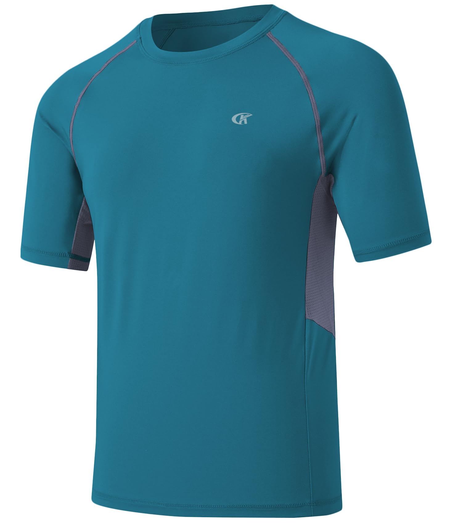 Huayuzh Herren UV Shirt Rashguard T-Shirt Schwimm Shirt Schnelltrocknend Leicht Atmungsaktiv Surfen Angeln Wandern Top