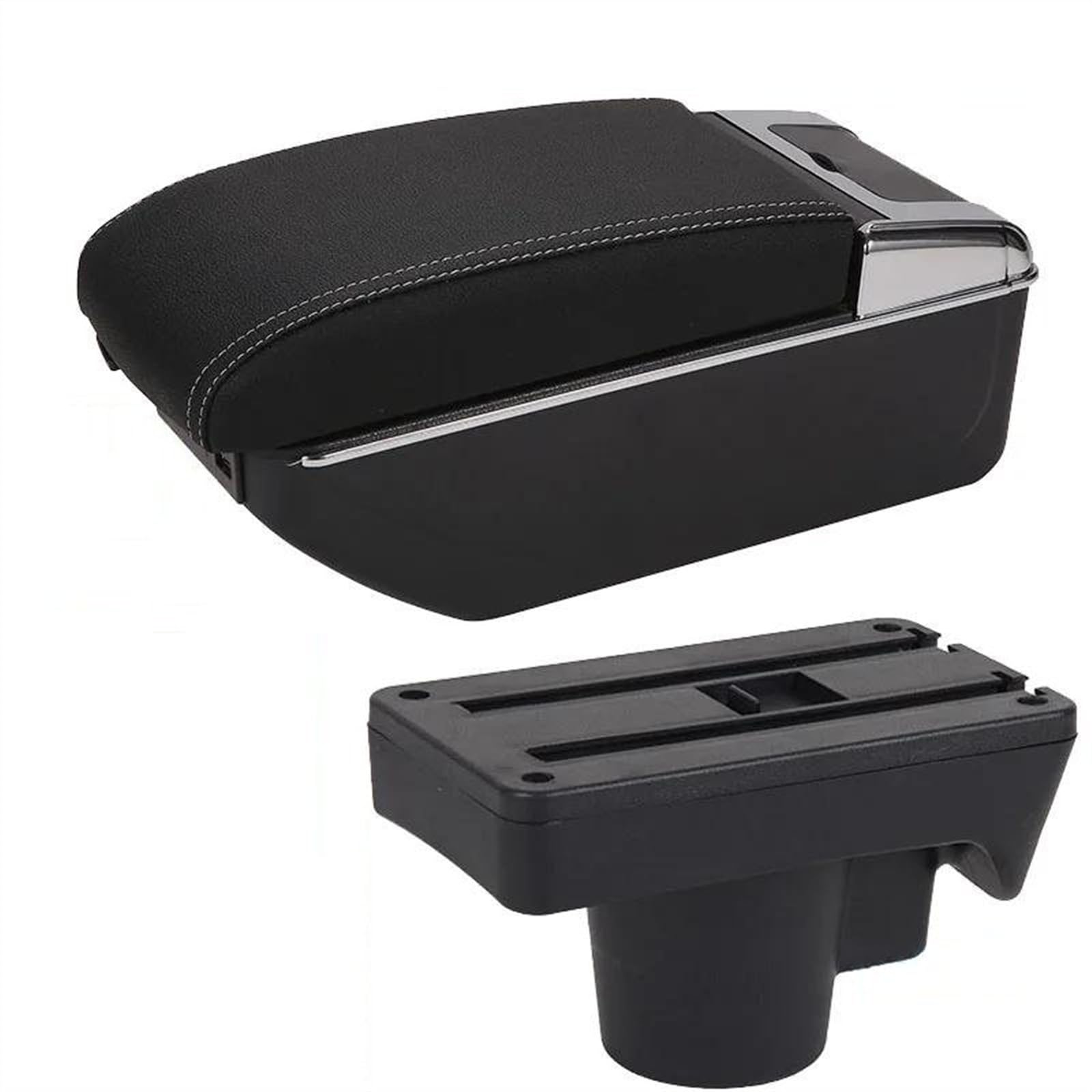 NOHEEU Car Armrest Box Interior Details Refitting Accessories Storage USB For Astra H 2008-2011(B3 Black white 7USB)
