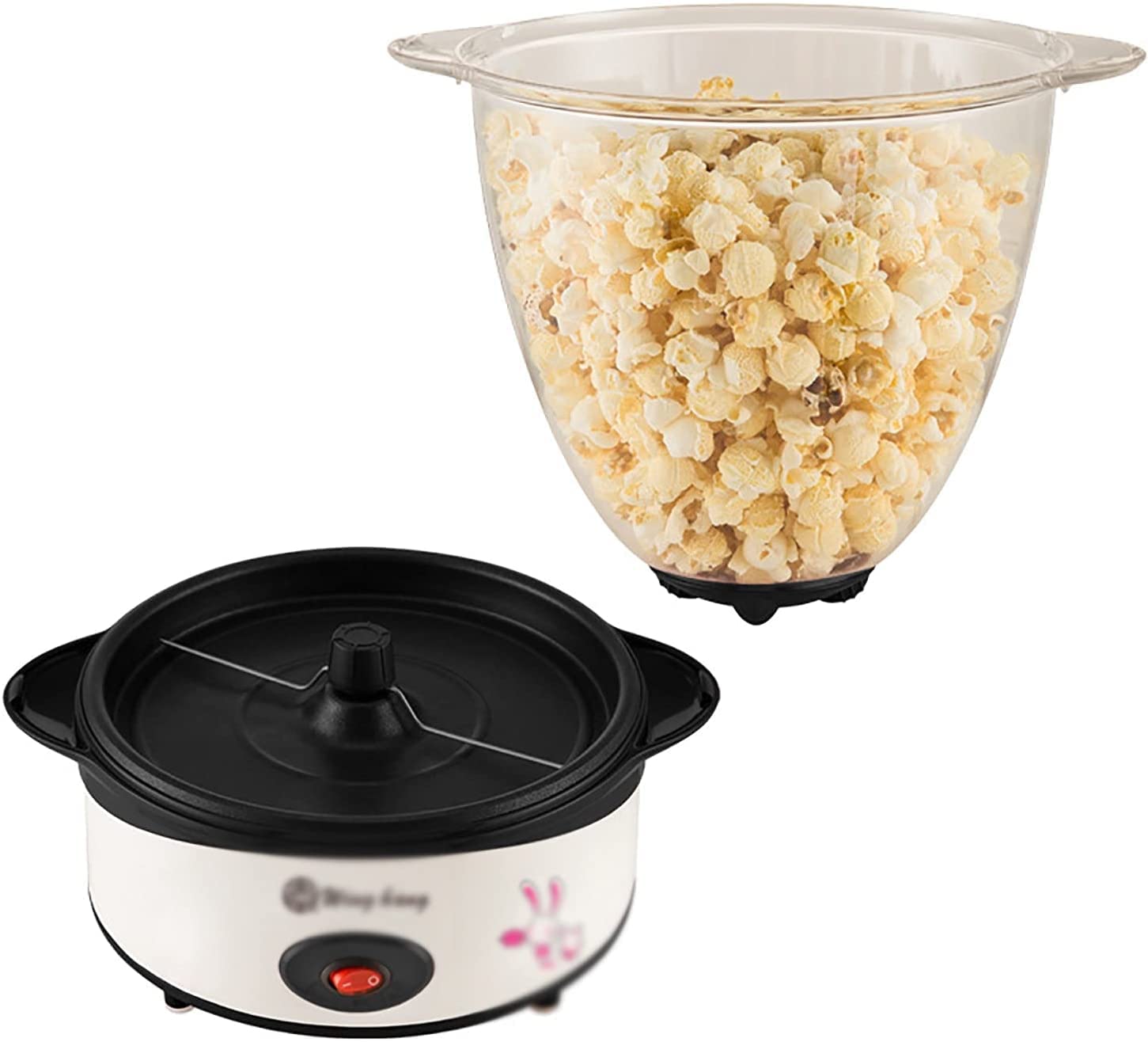 Macchina per Popcorn, Macchina elettrica per Popcorn ad Aria Calda Senza Grassi Fai da Te, Snack Portatili compatti Fatti in casa, pu貌 Mettere Olio e Zucchero e condimenti, Rosso